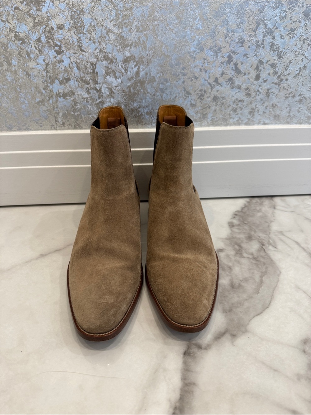Saint Laurent Taupe Suede Chukka Boots